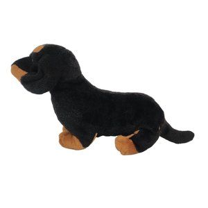 Animal Alley Dachshund Weiner Dog Plush Black Tan Realistic Stuffed Animal Toy